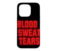 Custodia per iPhone 15 Pro Emblema sangue rosso, sudore e lacrime per ragazzi e ragazze