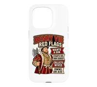Custodia per iPhone 15 Pro Enrico VIII Bandiere Rosse Divertente Tudor Storia Inglese