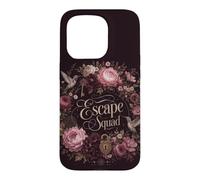 Custodia per iPhone 15 Pro Escape Squad - Lucchetto a chiave con motivo floreale e colibrì