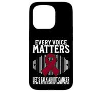 Custodia per iPhone 15 Pro Every Voice Matters Head and Neck Cancer Awareness Gifts