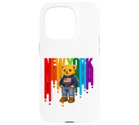 Custodia per iPhone 15 Pro Exceed The Limit New York Teddy Bear- Colorful NYC Boroughs
