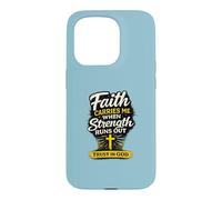 Custodia per iPhone 15 Pro Faith Carries Me When Strength Runs Out Design Christian
