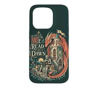 Custodia per iPhone 15 Pro Fantasy Dragon Reader Amante dei libri che legge all'alba