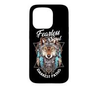 Custodia per iPhone 15 Pro Fearless Soul Illumina l'acchiappasogni del lupo più oscuro del passato