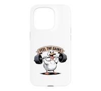 Custodia per iPhone 15 Pro Feel The Gains Duck - Allenamento per sollevamento pesi