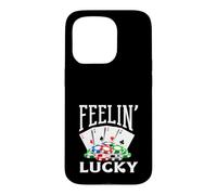 Custodia per iPhone 15 Pro Feelin Lucky Casino che gioca le carte da poker Vegas Chips
