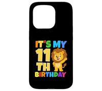 Custodia per iPhone 15 Pro Festa a tema It's My 11th Birthday Lion Safari Jungle Age 11
