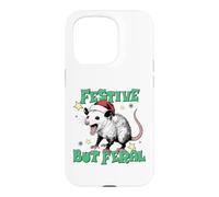 Custodia per iPhone 15 Pro Festive But Feral Possum Design Christmas Humor