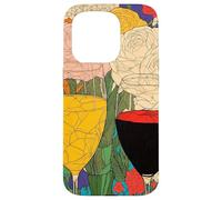 Custodia per iPhone 15 Pro Fiori e Calici di Vino Un Brindisi al Colore e alla Vita