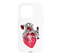 Custodia per iPhone 15 Pro Floral Human Heart Anatomy
