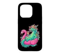 Custodia per iPhone 15 Pro Freddo Drago Flamingo Galleggiante Vacanze Estive