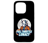 Custodia per iPhone 15 Pro Full Throttle Lunacy Howling Biker Wolf Graphic