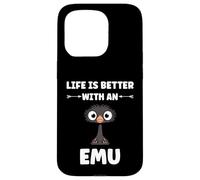 Custodia per iPhone 15 Pro Funny animals Emus bird quote life is better with an emu