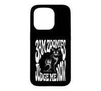 Custodia per iPhone 15 Pro Funny Cat Owner 3AM Zoomies Judge Me Now Retro