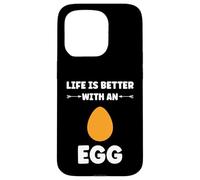 Custodia per iPhone 15 Pro Funny Egg Quote life is better with an egg