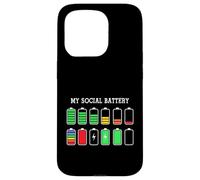 Custodia per iPhone 15 Pro Funny Introvert Humor Energy Level Graphic Anti Social Fun