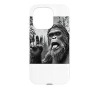 Custodia per iPhone 15 Pro Funny Sasquatch Bigfoot Rock On Selfie With UFO Alien