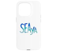 Custodia per iPhone 15 Pro Funny Sea Ya Sea Glass Watercolor Cute Beach Lovers