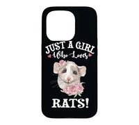 Custodia per iPhone 15 Pro Funny Womens Kids Just A Girl Who Loves Dumbo Ear Rats Lover