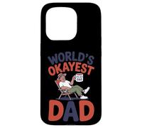 Custodia per iPhone 15 Pro Funny World's Okayest Dad Rilassante Divertente Padre