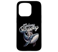 Custodia per iPhone 15 Pro Galaxy Odyssey Astronaut Riding Cosmic Whale Art