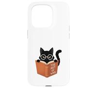 Custodia per iPhone 15 Pro Gatto Nero Legge L'Arte della Guerra Divertente