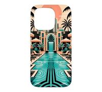Custodia per iPhone 15 Pro Geometria Art Deco a bordo piscina
