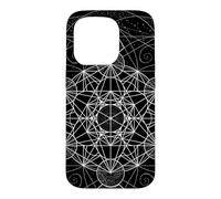 Custodia per iPhone 15 Pro Geometria sacra Metatrons Cube Dot lavoro