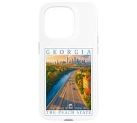 Custodia per iPhone 15 Pro Georgia GPS Coordinates Travel Poster Opera d'arte Chattahoochee