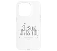 Custodia per iPhone 15 Pro Gesù ti ama, Gesù non manca mai, perdonato, cristiano