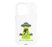 Custodia per iPhone 15 Pro Get In Frenchie UFO Alien Abduction Cowboy Cappello Cane