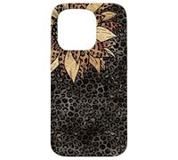 Custodia per iPhone 15 Pro Ghepardo leopardo stampa animale girasole per donne ragazze carino