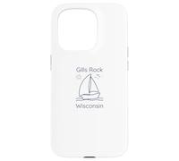 Custodia per iPhone 15 Pro Gills Rock Wisconsin Sailboat and Sun