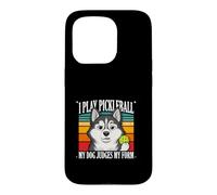 Custodia per iPhone 15 Pro Gioco Pickleball Il mio cane giudica la mia forma