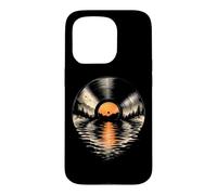 Custodia per iPhone 15 Pro Giradischi Vinile Montagne Escursionisti DJ Retro