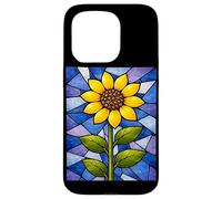 Custodia per iPhone 15 Pro Girasole Vetro Colorato Giallo Girasole Floreale Artistico