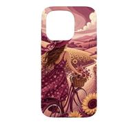 Custodia per iPhone 15 Pro Giro in bicicletta oltre i campi di girasole