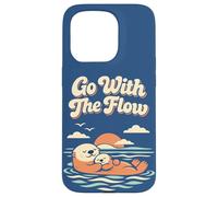 Custodia per iPhone 15 Pro Go With The Flow Cute Sea Otter Retro Animal