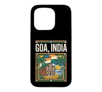 Custodia per iPhone 15 Pro Goa India Bandiera Spiaggia Basilica Grafica Viaggio