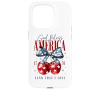 Custodia per iPhone 15 Pro God Bless America 1776 Terra che amo Backprint