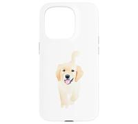 Custodia per iPhone 15 Pro Golden Retriever Cucciolo Acquerello Art Carino Labby Dog