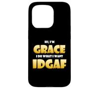 Custodia per iPhone 15 Pro Grace Joke IDGAF Meme Funny Halloween Costume For Gracie