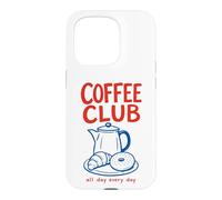Custodia per iPhone 15 Pro Grafica del costume da brunch per ragazza Coffee Club Café Espresso