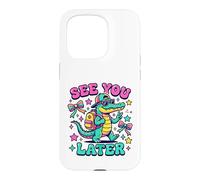 Custodia per iPhone 15 Pro Grafica Groovy Alligator Student Addio