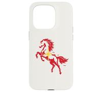 Custodia per iPhone 15 Pro Grafica Western con stella equestre Red Fire Horse