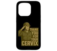 Custodia per iPhone 15 Pro GRAZIE PER IL TUO CERVIX - Retro Military Humor
