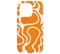 Custodia per iPhone 15 Pro Groovy arancione fluido astratto linea ondulata modello