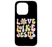 Custodia per iPhone 15 Pro Groovy Love Like Jesus Religious God Christian Graphic