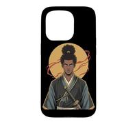Custodia per iPhone 15 Pro Guerriero Samurai africano Katana Black History Month Bushido