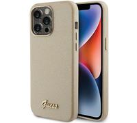 Custodia per iPhone 15 Pro Guess Glitter Glossy Script Gold